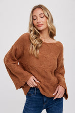 Load image into Gallery viewer, CAMEL CABLE KNIT SWEATER