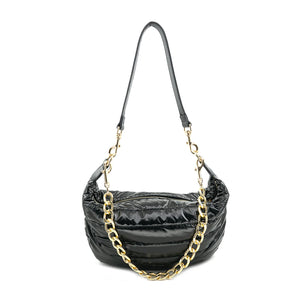 Black Puffer Purse with Chain