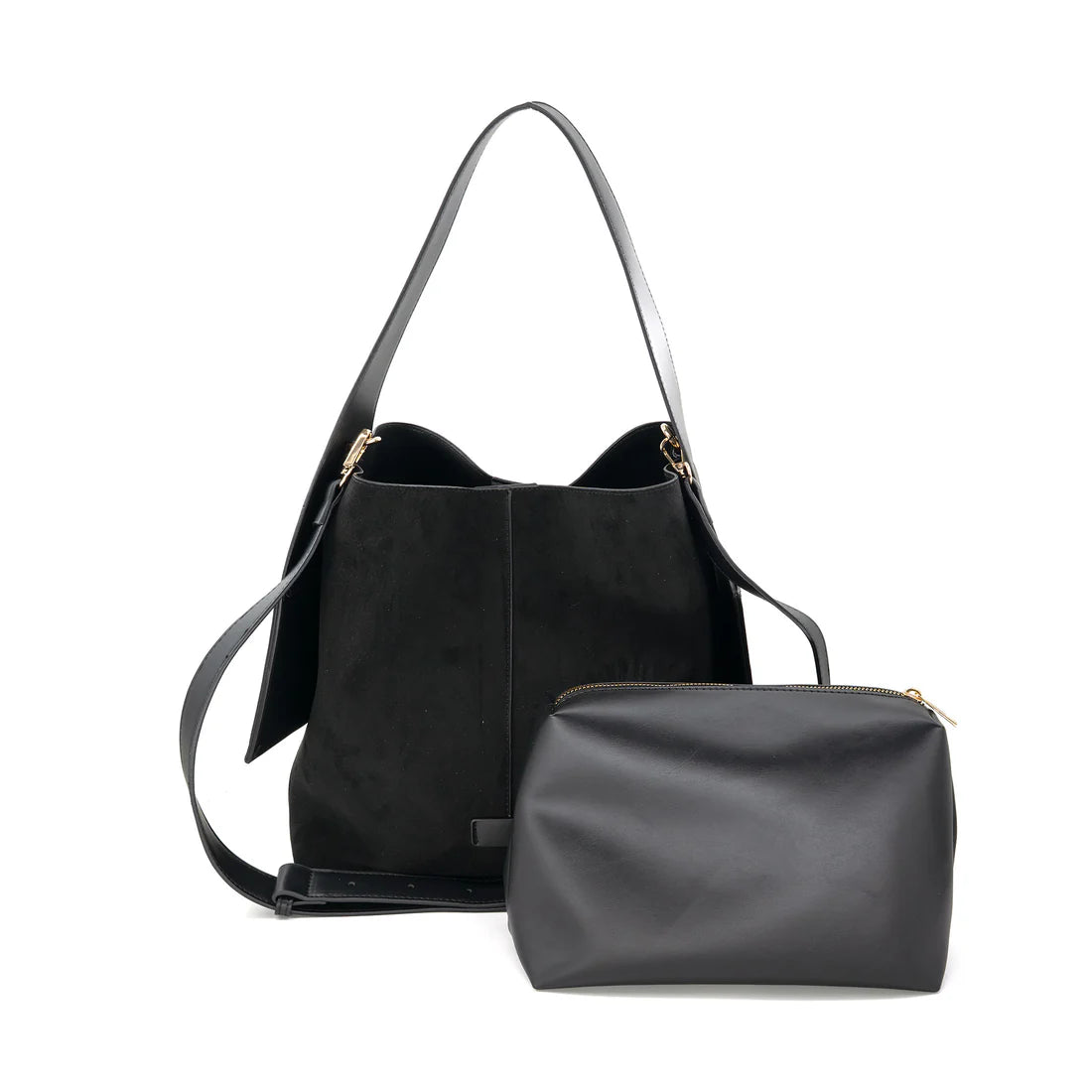 Black Faux Suede Purse