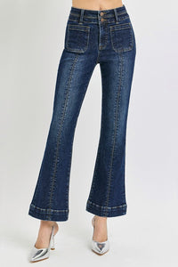 RISEN: DARK DOUBLE WAIST BAND JEANS