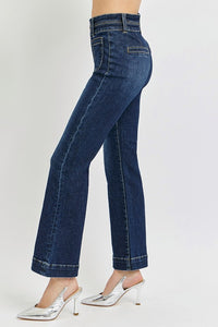 RISEN: DARK DOUBLE WAIST BAND JEANS