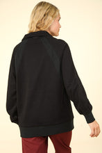 Load image into Gallery viewer, BLACK OVERSIZED HENLEY SWEATSHIRT