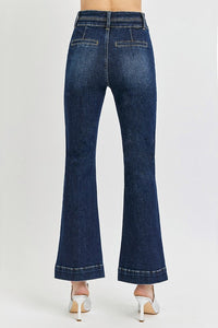 RISEN: DARK DOUBLE WAIST BAND JEANS