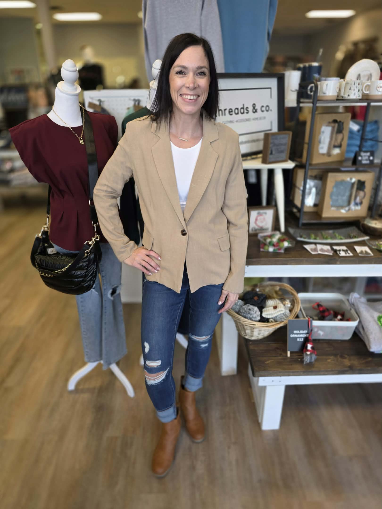 Tan Single Button Blazer