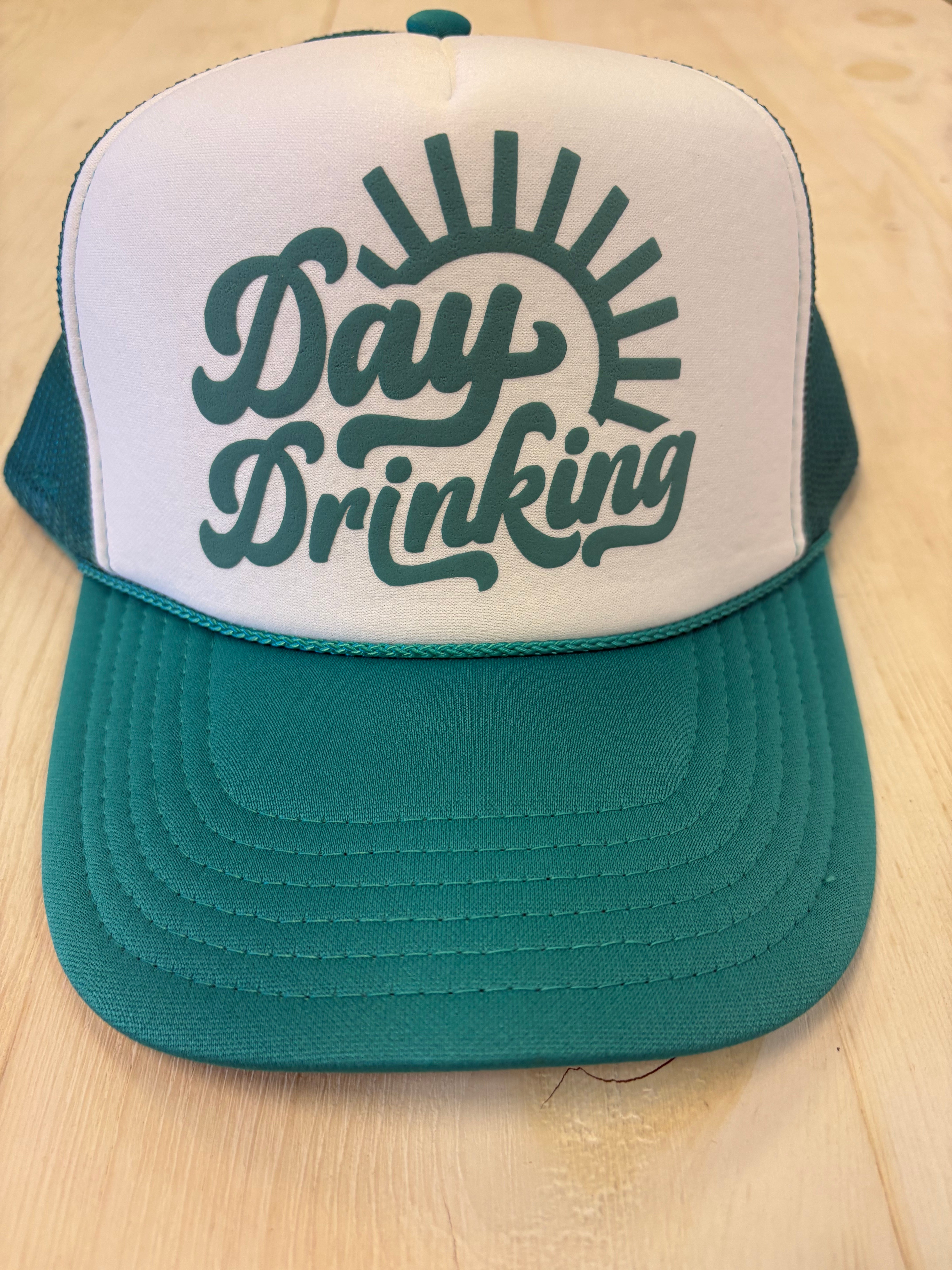 Day Drinking Trucker Hat (teal)