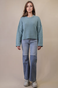BLUE TEXTURE SWEATER