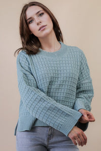 BLUE TEXTURE SWEATER