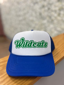 Wildcats in Green - Blue Trucker Hat