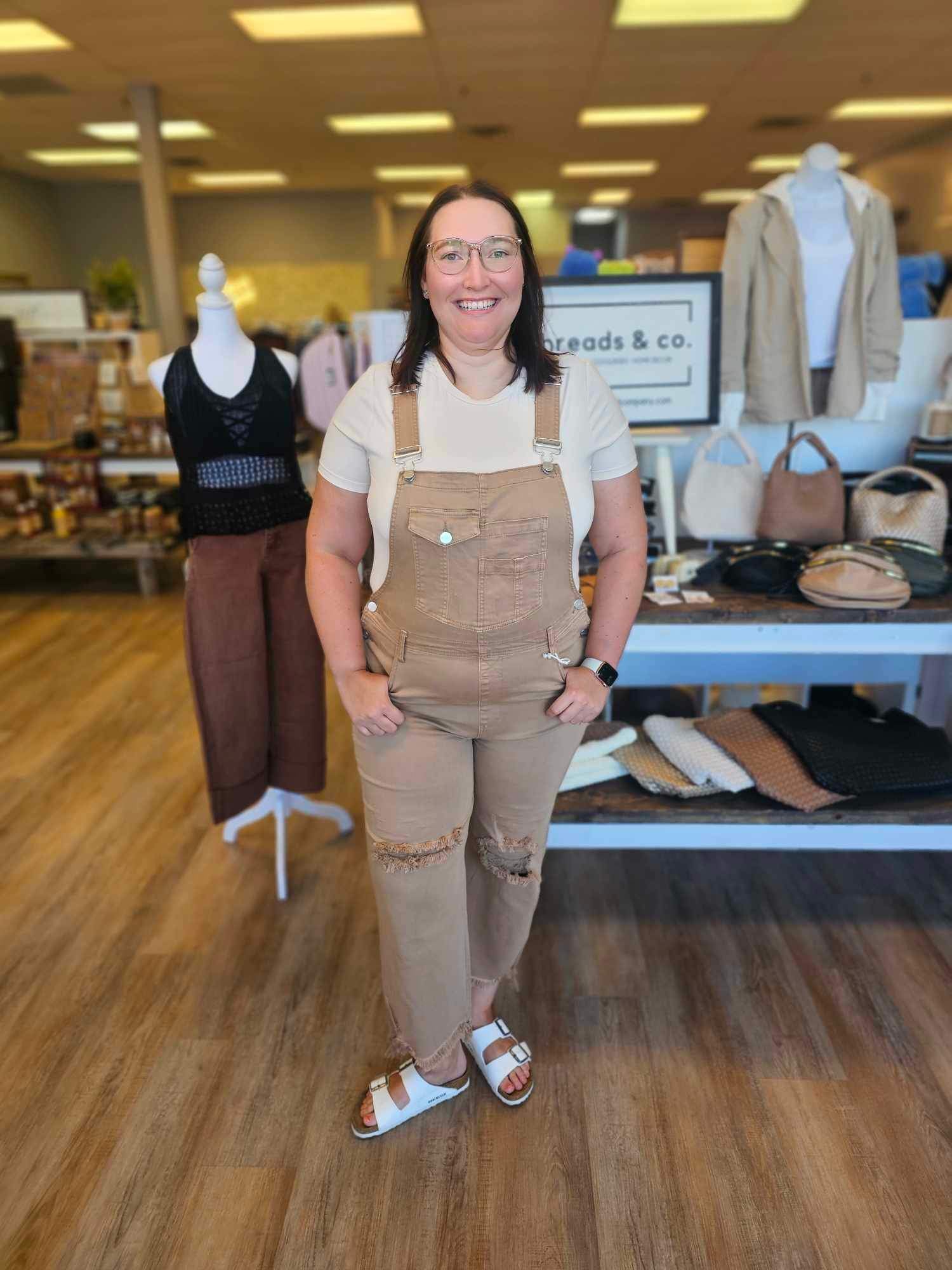 TAN OVERALLS