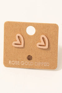 Gold Dipped Heart Stud Earrings