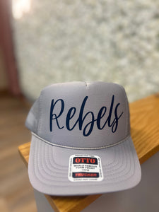 Rebels (cursive on grey) Trucker Hat