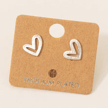 Load image into Gallery viewer, Gold Dipped Heart Stud Earrings