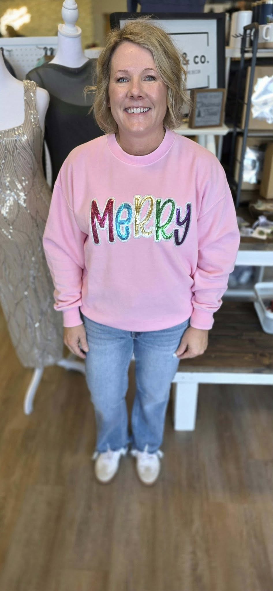 Pink Merry Sequin Sweatshirt