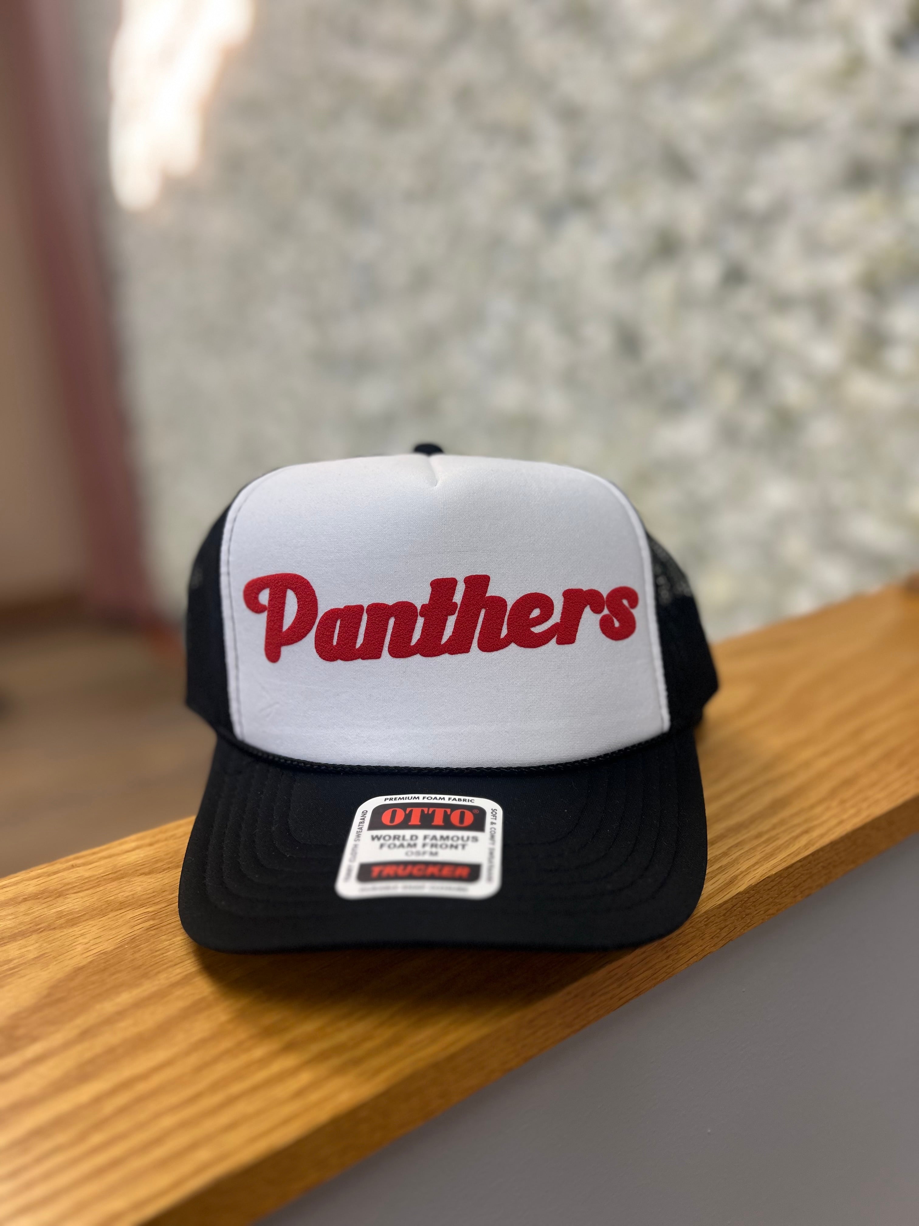 Panthers in Red - Black Trucker Hat