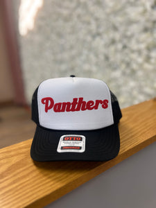Panthers in Red - Black Trucker Hat