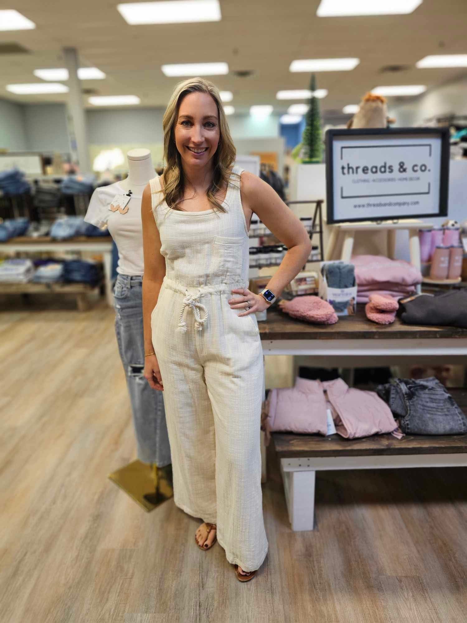 SLEEVELESS WIDE LEG ROMPER