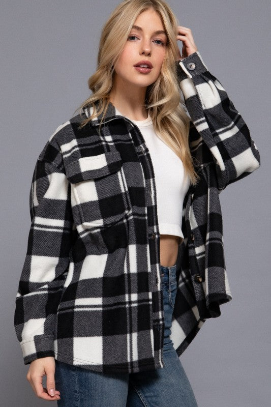 Black and White Plaid Shacket