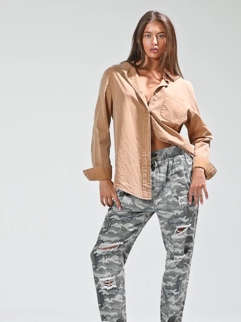 Washed Out Shirts (camel) – Threads & Co
