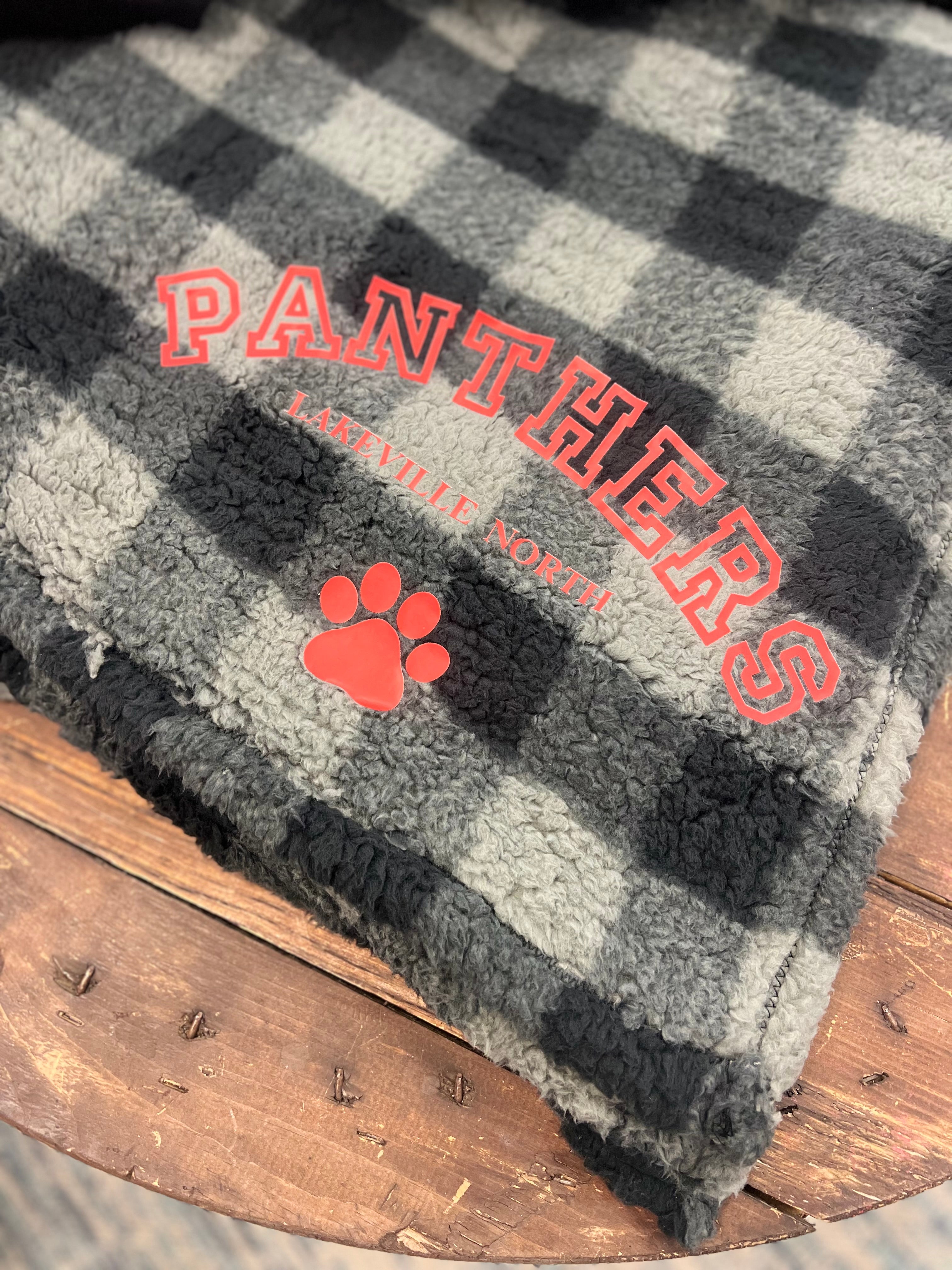 School Spirit Sherpa Blanket (Lakeville North Panthers)