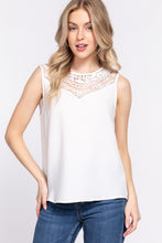 Load image into Gallery viewer, WHITE LACE TANK