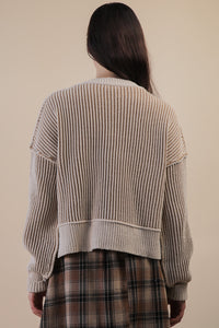 Ivory Two Tone Striped Sweater