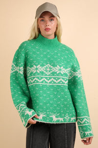 GREEN NORDIC SWEATER