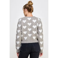 Load image into Gallery viewer, HEATHER GREY HEART SWEATER