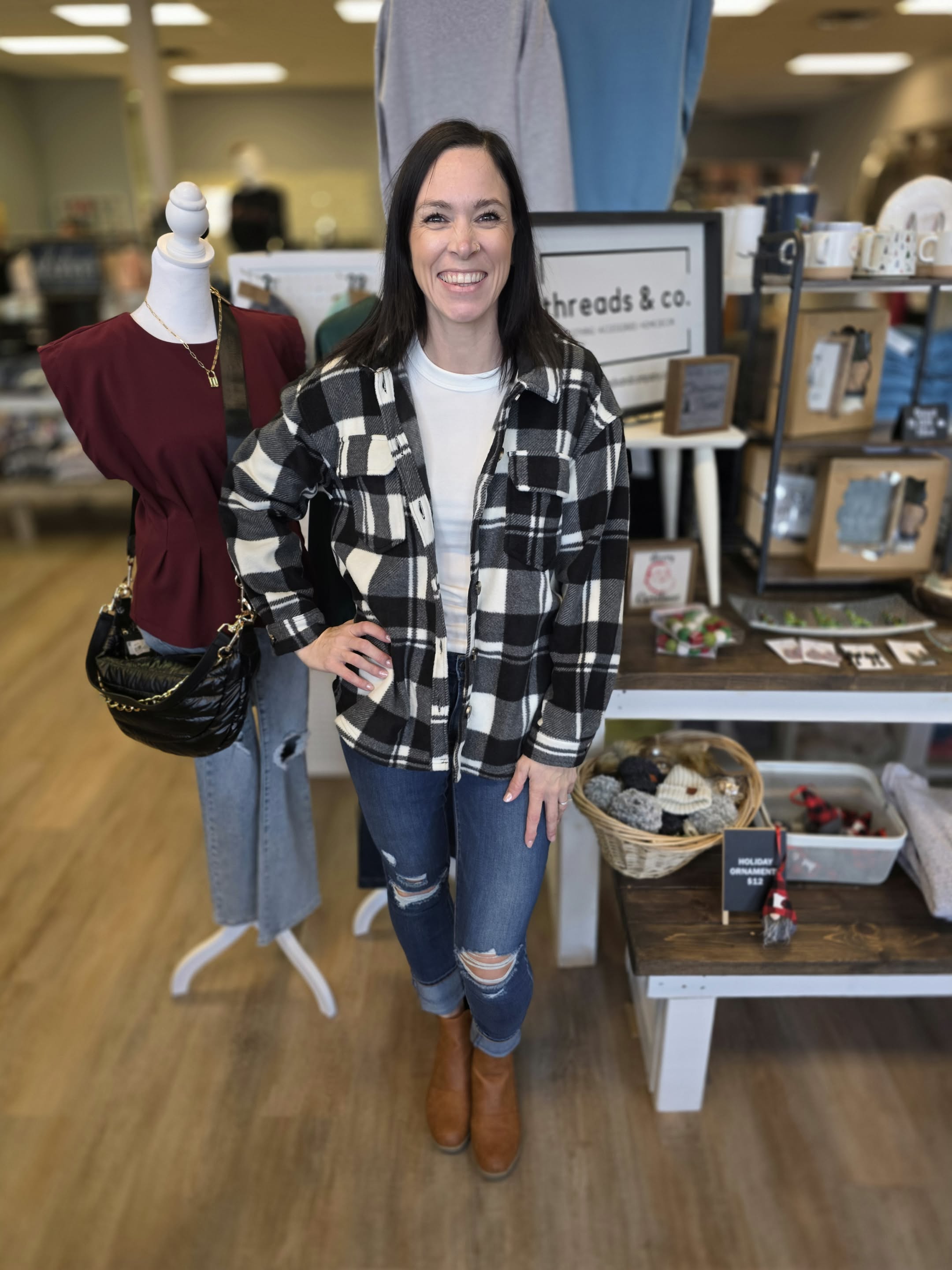 Black and White Plaid Shacket