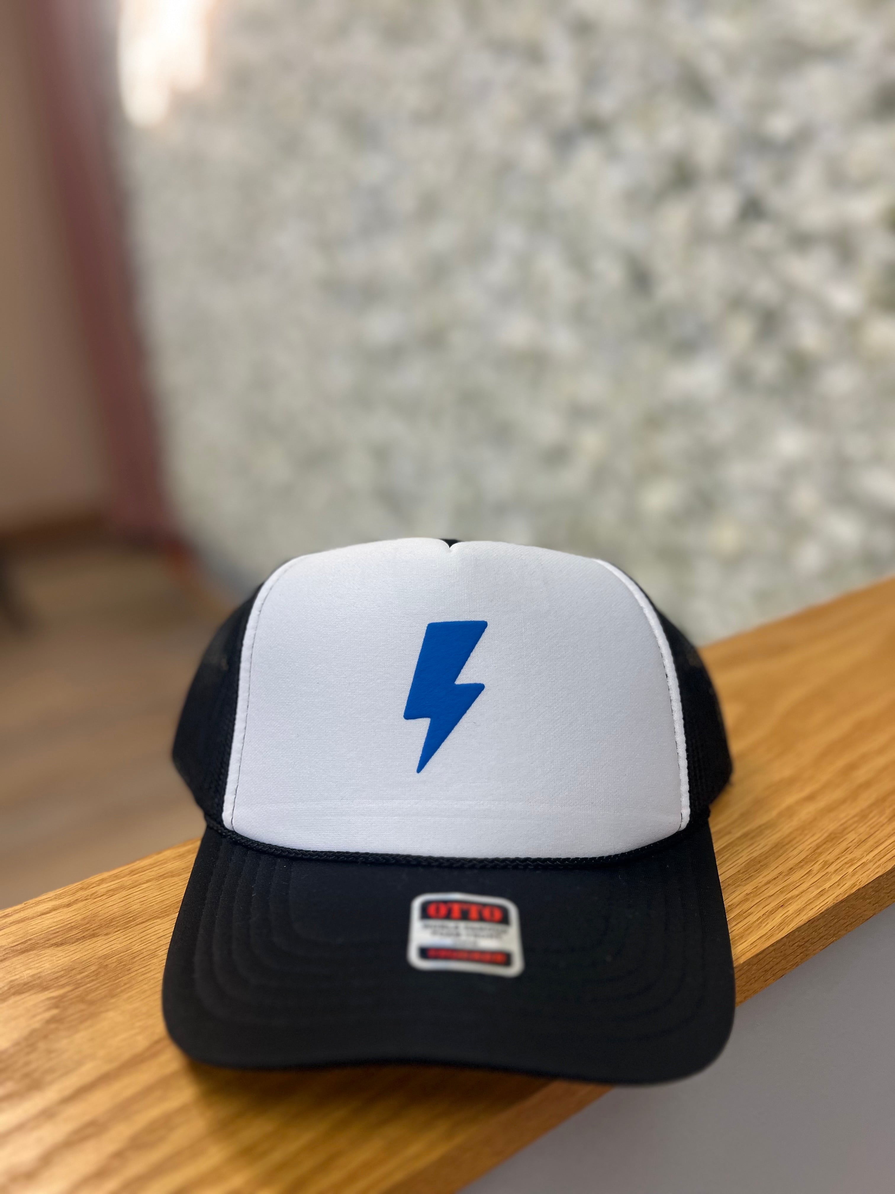 Blue Bolt - Black Trucker Hat