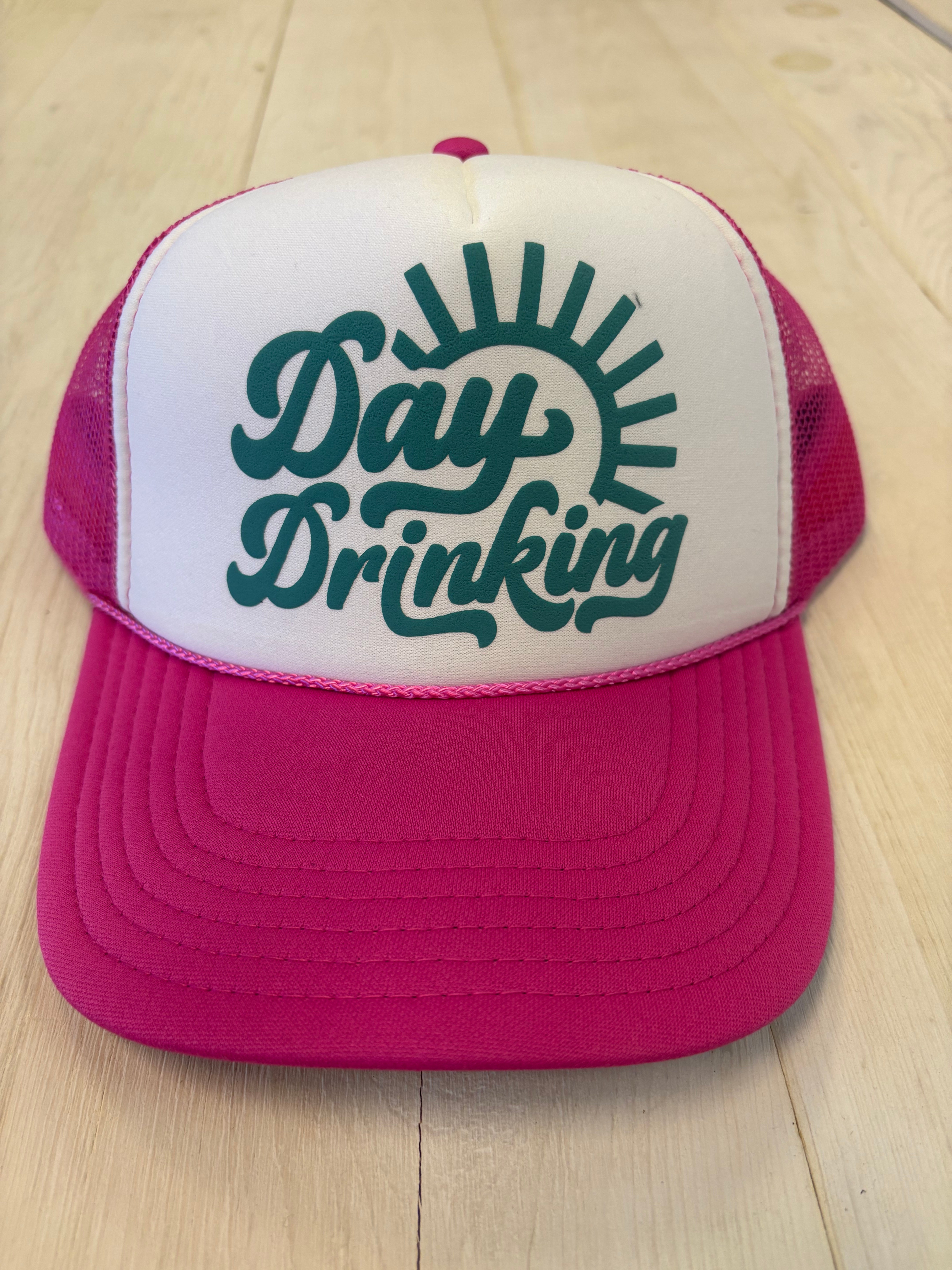 Day Drinking Trucker Hat (hot pink)