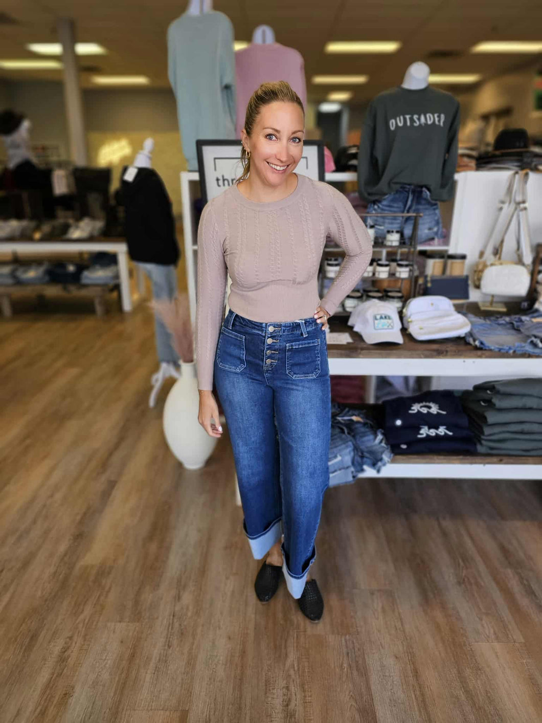 Cable Knit Bodysuit (stone)