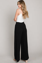 Load image into Gallery viewer, BLACK WIDE LEG PANTS W/ SMOCKED WAIST