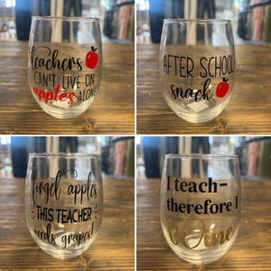 TEACHER WINE GLASSES