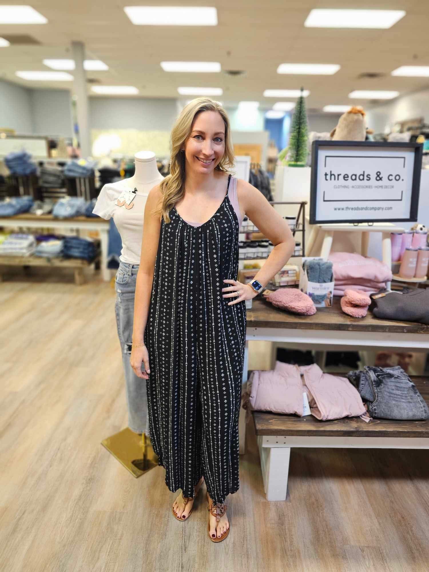 Black & White Print Romper