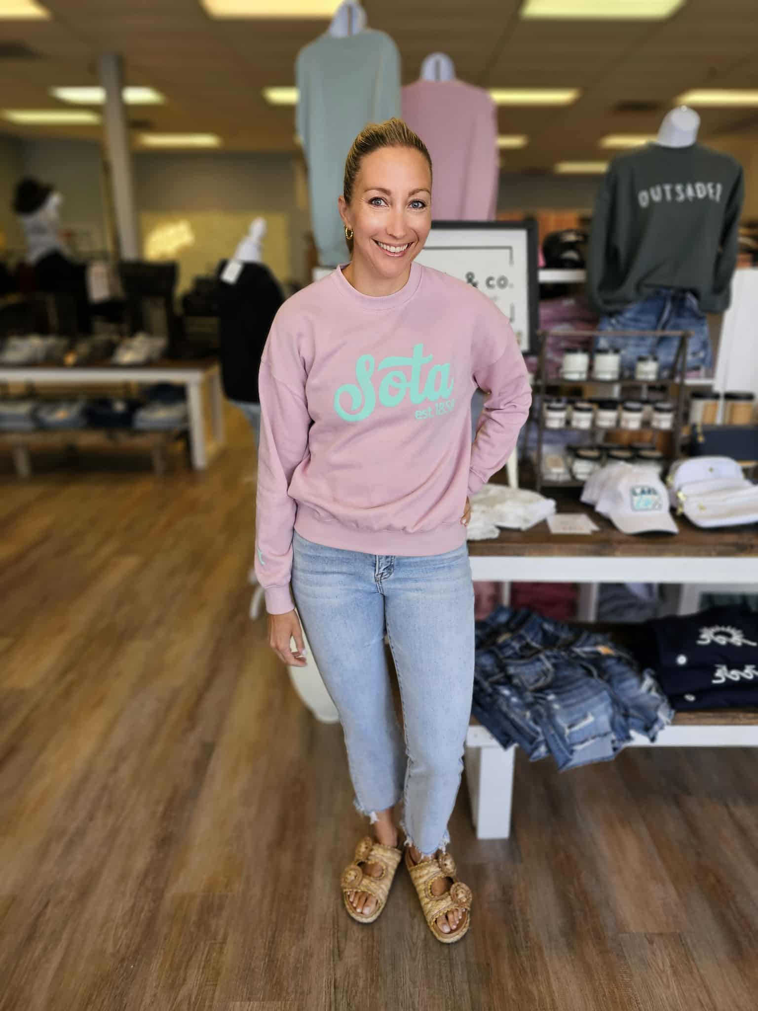 SOTA PINK PUFF CREW SWEATSHIRT