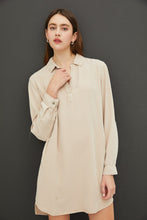 Load image into Gallery viewer, BEIGE COLLARED TENCEL DRESS