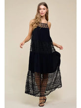 Load image into Gallery viewer, BLACK LACE MIDI DRESS