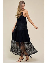 Load image into Gallery viewer, BLACK LACE MIDI DRESS