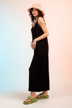 Load image into Gallery viewer, BLACK WIDE LEG ROMPER W/ POCKETS