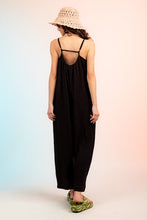 Load image into Gallery viewer, BLACK WIDE LEG ROMPER W/ POCKETS