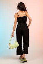 Load image into Gallery viewer, BLACK BELTED LINEN ROMPER