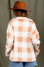 Load image into Gallery viewer, BLUSH FUZZY PLAID SHACKET