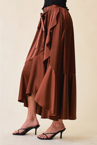 RUST SATIN SKIRT