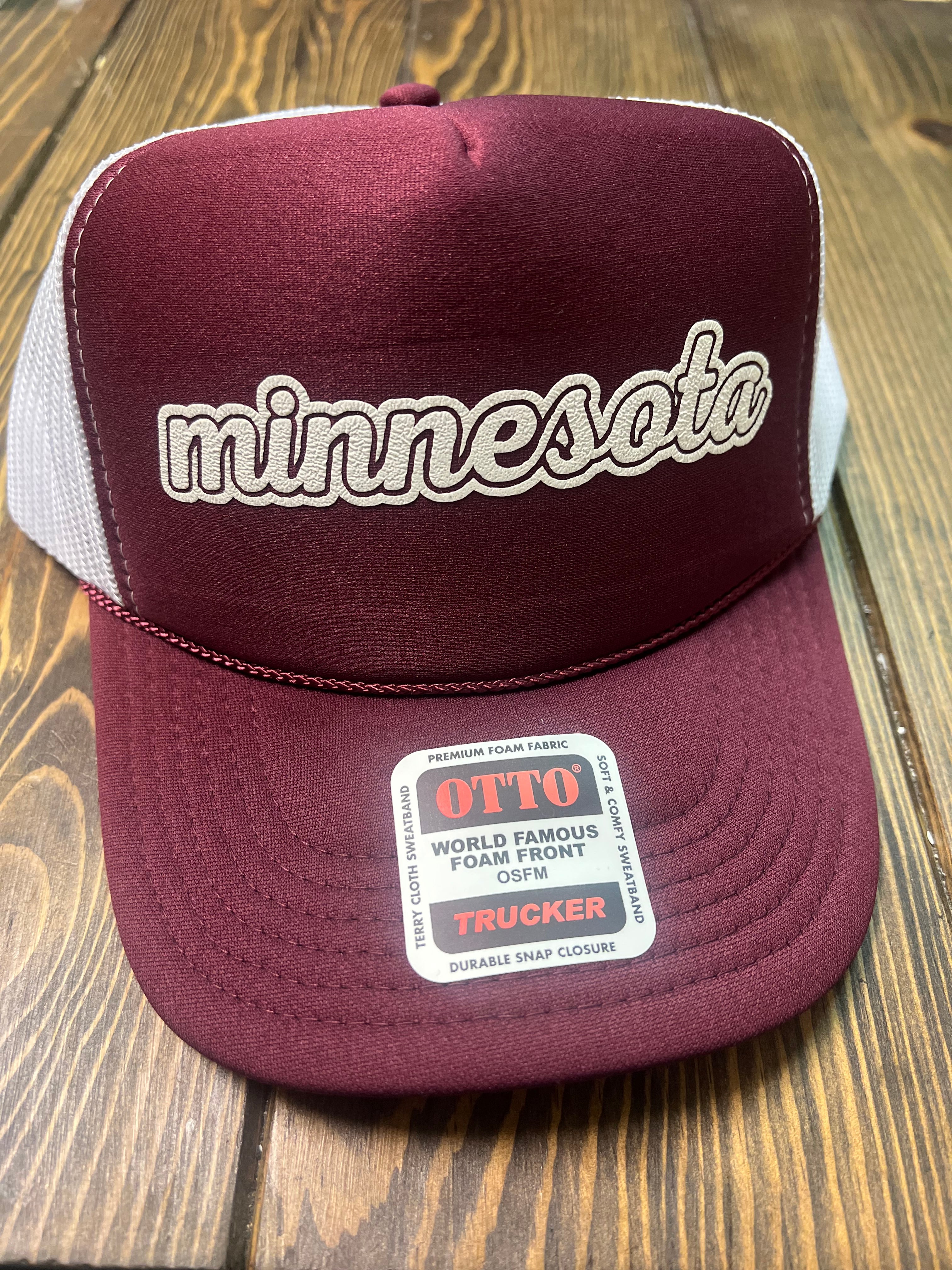 Minnesota Trucker Hat (maroon+white)