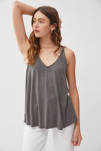 Load image into Gallery viewer, FLOWY V-NECK TANK (CHARCOAL)