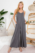 Load image into Gallery viewer, CHARCOAL ROMPER W/ CRISS CROSS BACK