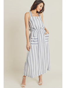 DENIM + WHITE STRIPED DRESS