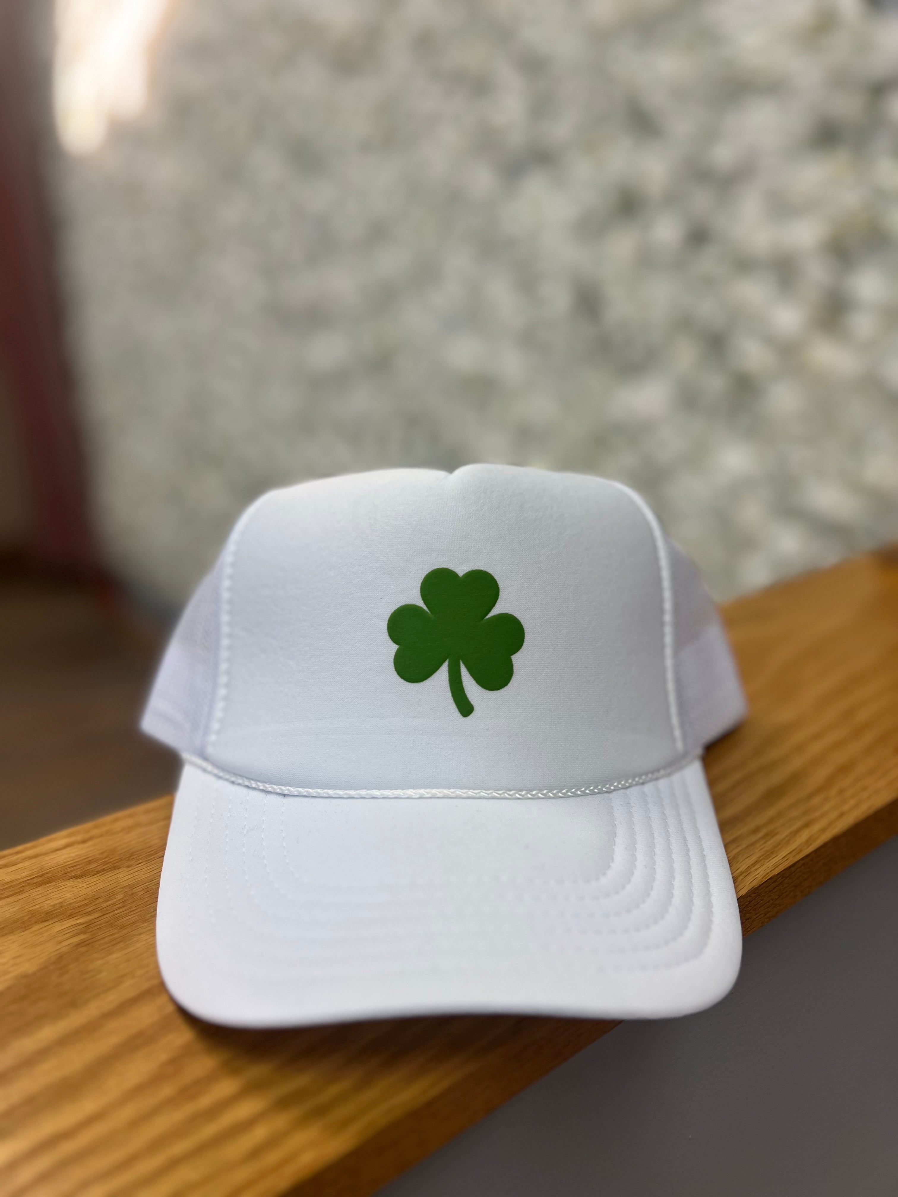 Green Clover - White Trucker Hat