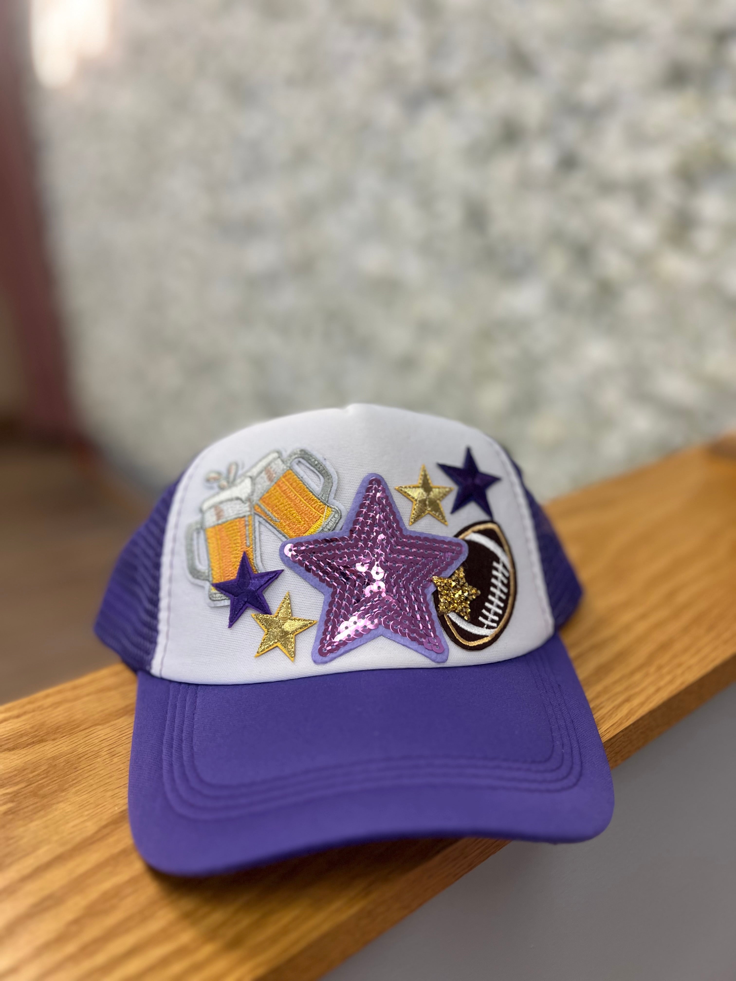 Purple and Gold Football Trucker Hat