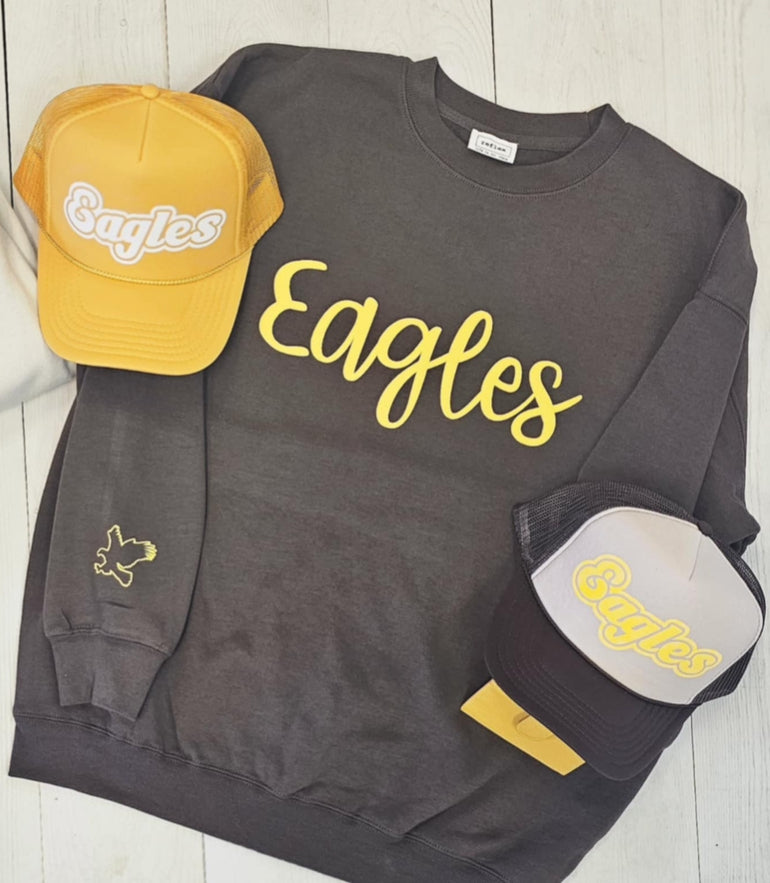 APPLE VALLEY EAGELS BROWN CREW SWEATSHIRT